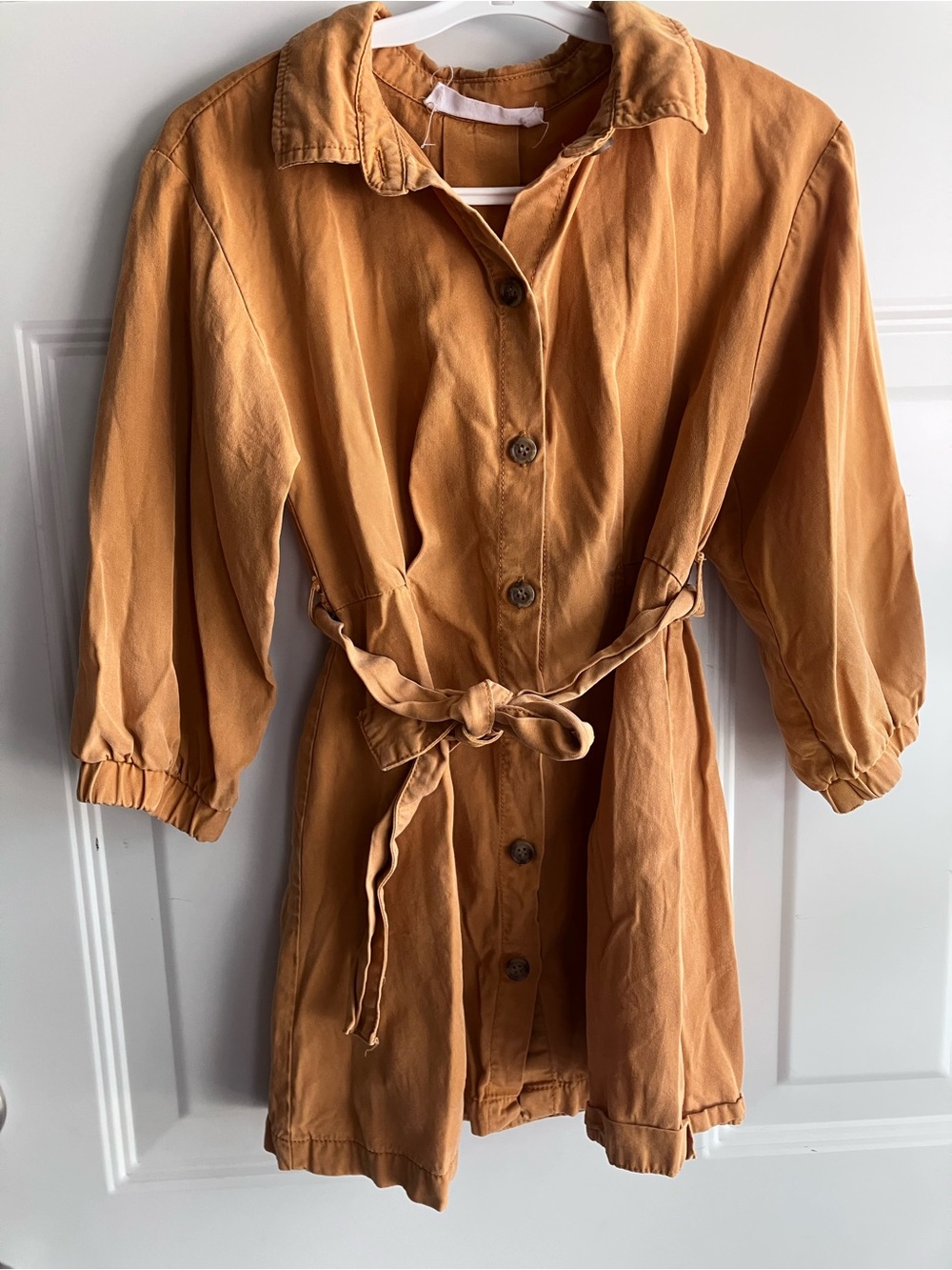 Zara mustard yellow fall trench coat size 6